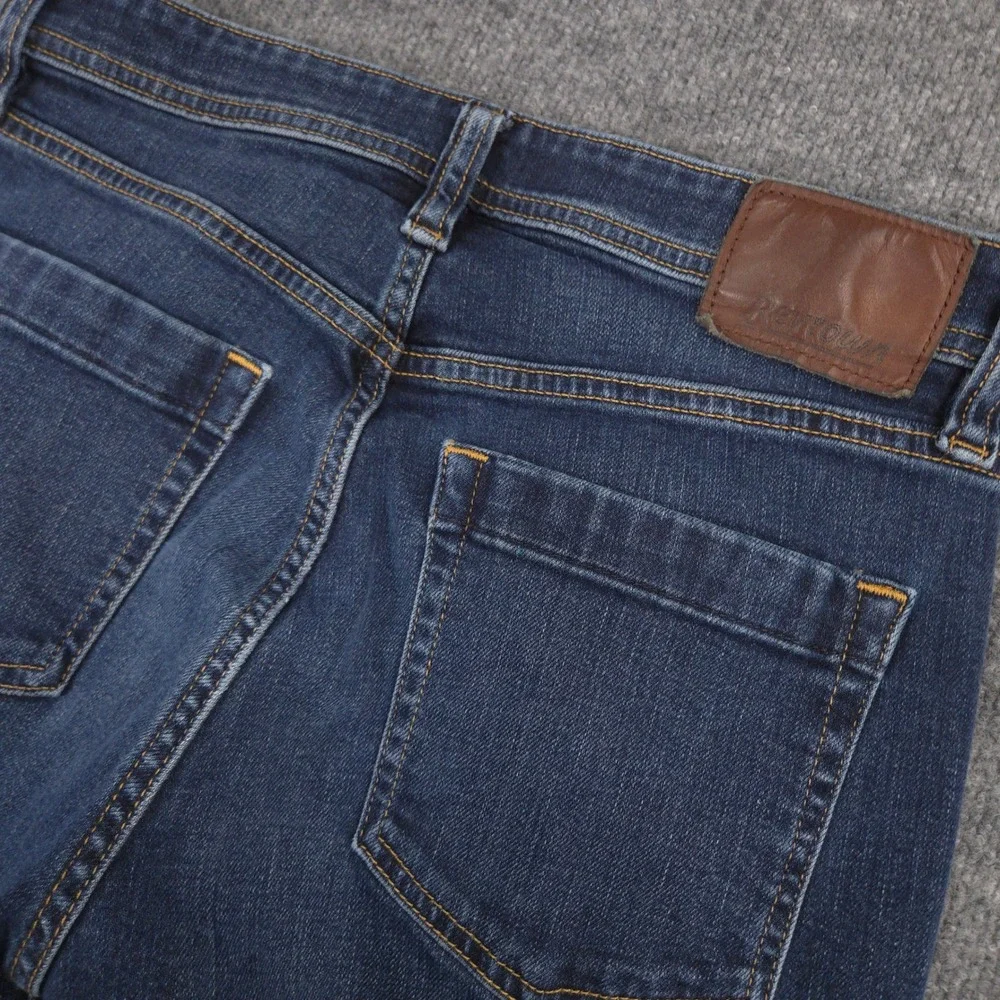 Revtown Jeans Mens 30X32 Blue Slim Taper 5 Pocket Stretch Dark Wash Denim Casual